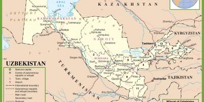 Картата на Узбекистан политически 