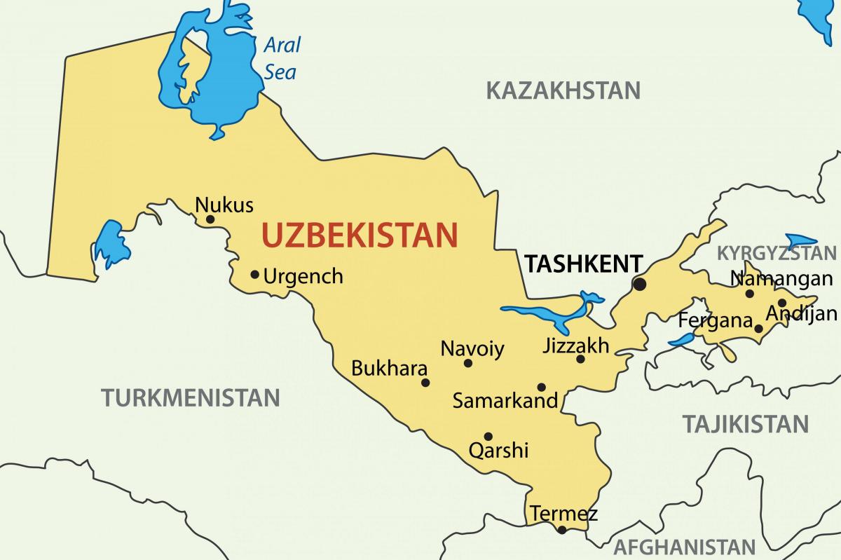 столица на Узбекистан на картата